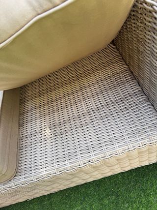 Sofá de jardín modular beige y verde