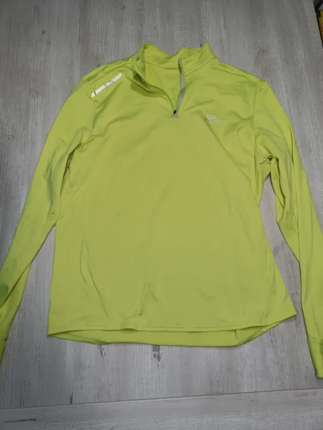 Sudadera XL running Kalenji amarillo con reflectan