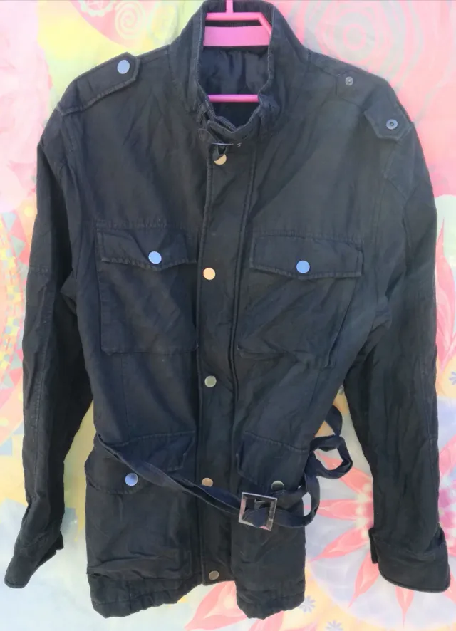 ABRIGO PLUMIFERO TELA TIPO VAQUERA Y PANA MARRÓN