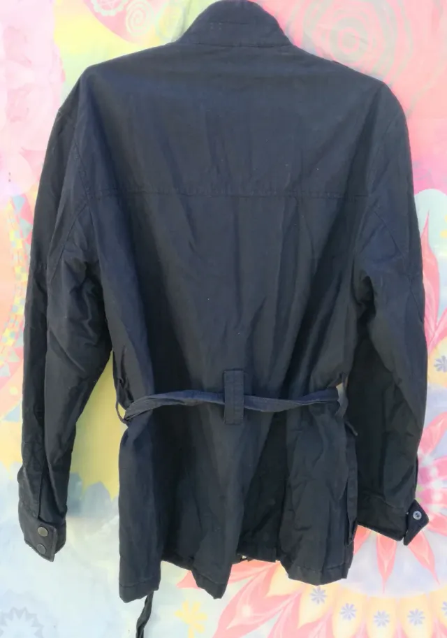 ABRIGO PLUMIFERO TELA TIPO VAQUERA Y PANA MARRÓN