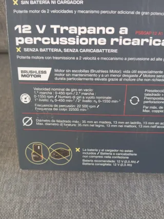 Taladro Percutor Parkside 12V