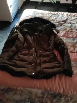 Chaquetón Zara Talla M Marrón verdoso