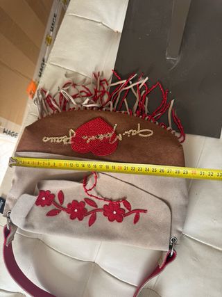 Borsa Gai Mattiolo camoscio beige e marrone