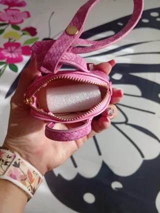 Mini bolso llavero coche rosa