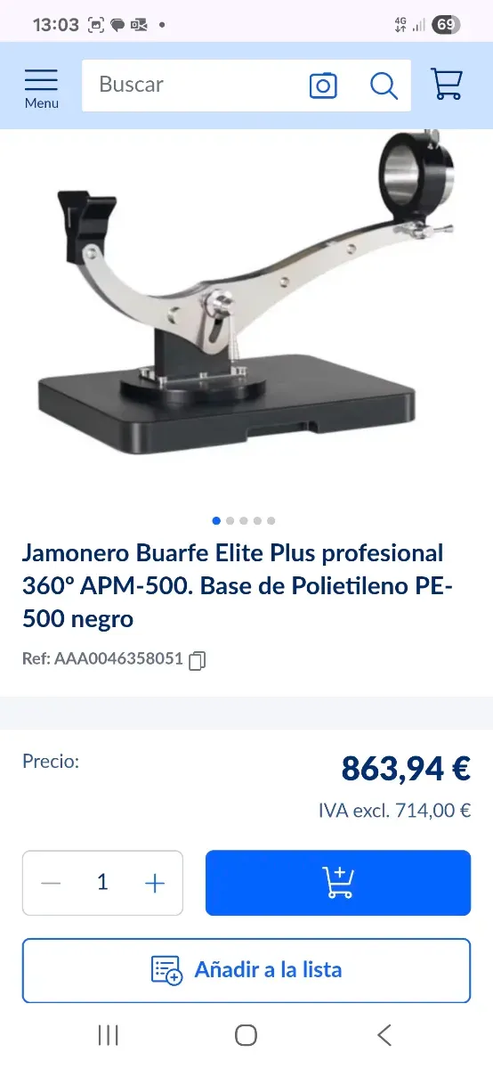 Soporte Jamonero Buarfe Élite Plus Profesional