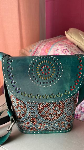 Bolso de piel étnico multicolor