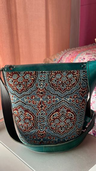 Bolso de piel étnico multicolor