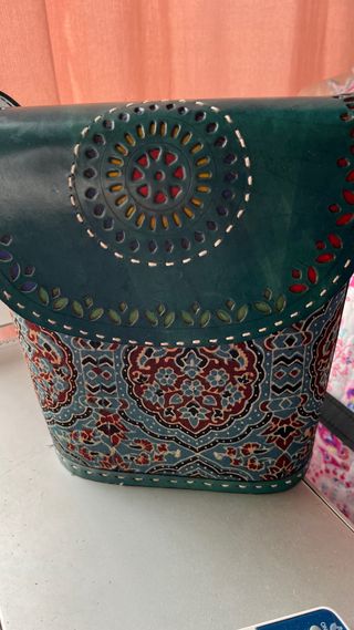 Bolso de piel étnico multicolor