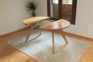 Tavolo rotondo allungabile in legno massello