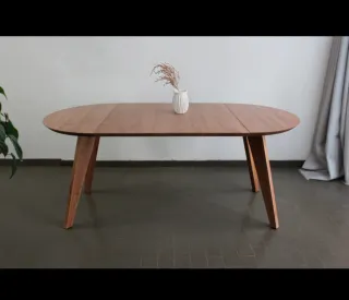 Tavolo rotondo allungabile in legno massello