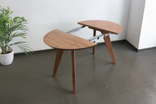 Tavolo rotondo allungabile in legno massello