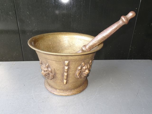 Almirez / Mortero Bronce Antiguo León