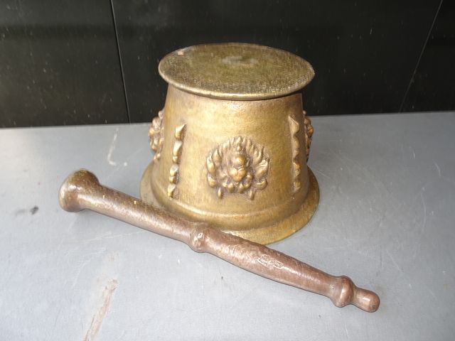 Almirez / Mortero Bronce Antiguo León