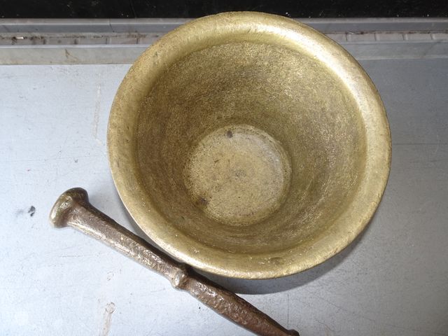 Almirez / Mortero Bronce Antiguo León