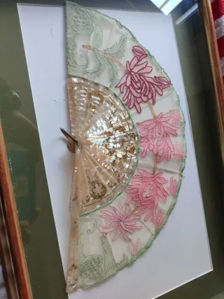 Abanico de encaje bolillos