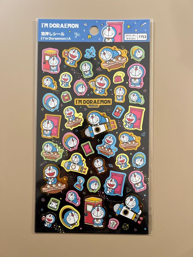 Pegatinas Doraemon Doradas