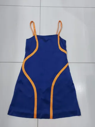 Vestito Moschino donna blu e arancione