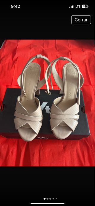 Sandalias tacón Pedro Miralles Talla 39 Beige