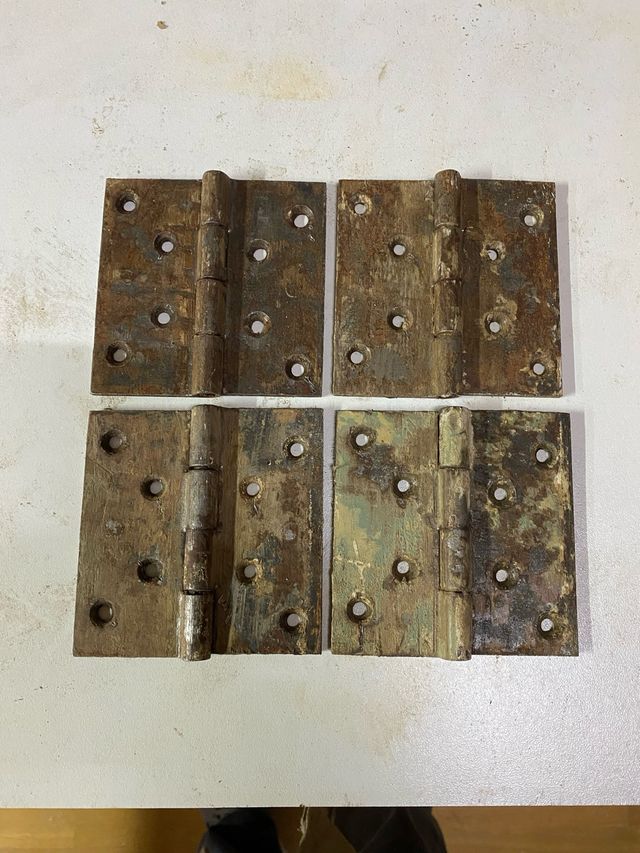 4 Bisagras Hierro Antigua Doblepala 100x100