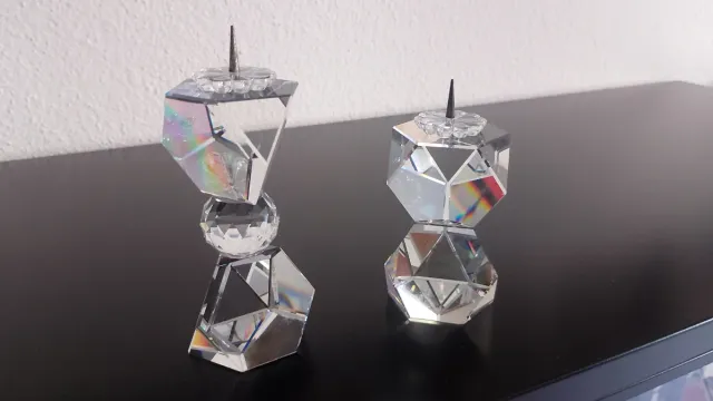 Coppia Portacandele Cristallo