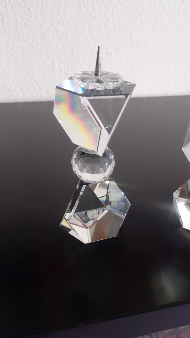 Coppia Portacandele Cristallo