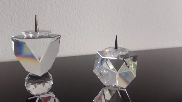 Coppia Portacandele Cristallo