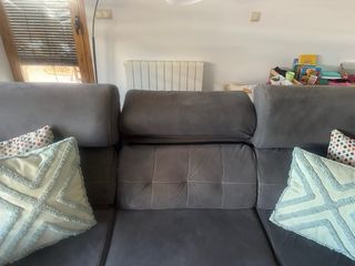 Sofá Chaiselongue Gris Extraíble