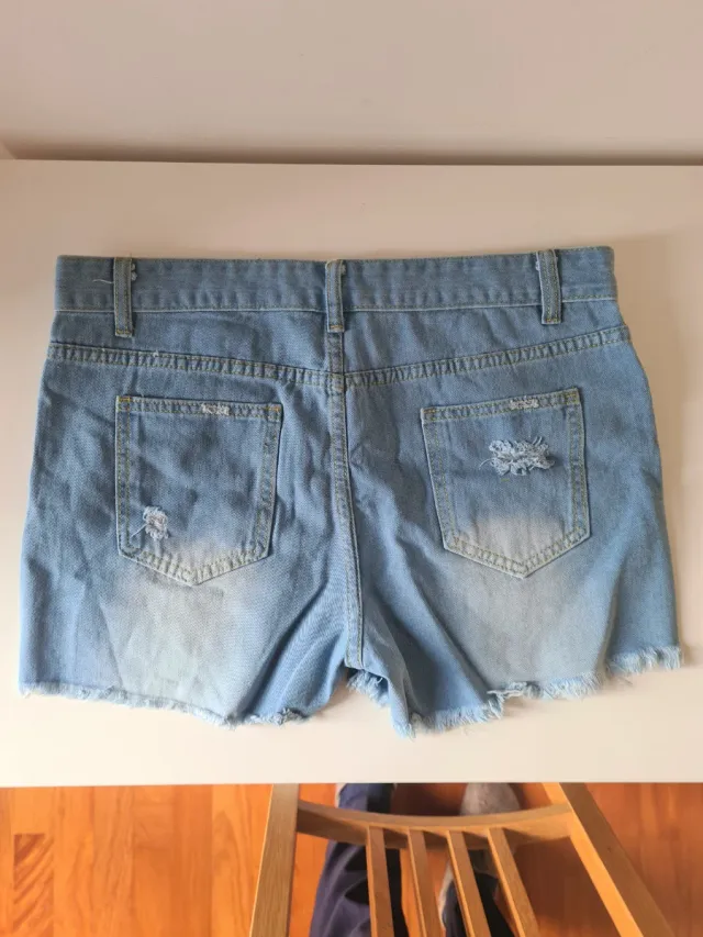Shorts jeans donna strappati vita bassa nuovi L