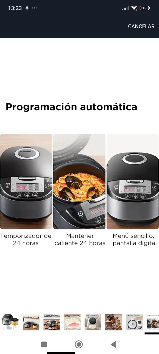 Arrocera con accesorios