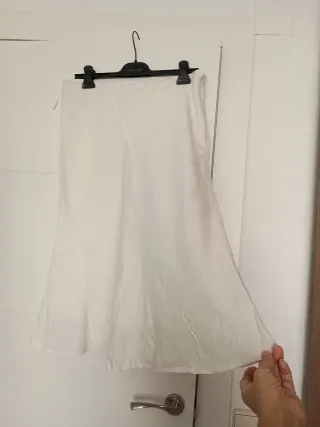Falda blanca ibicenca largo midi 44/2xl