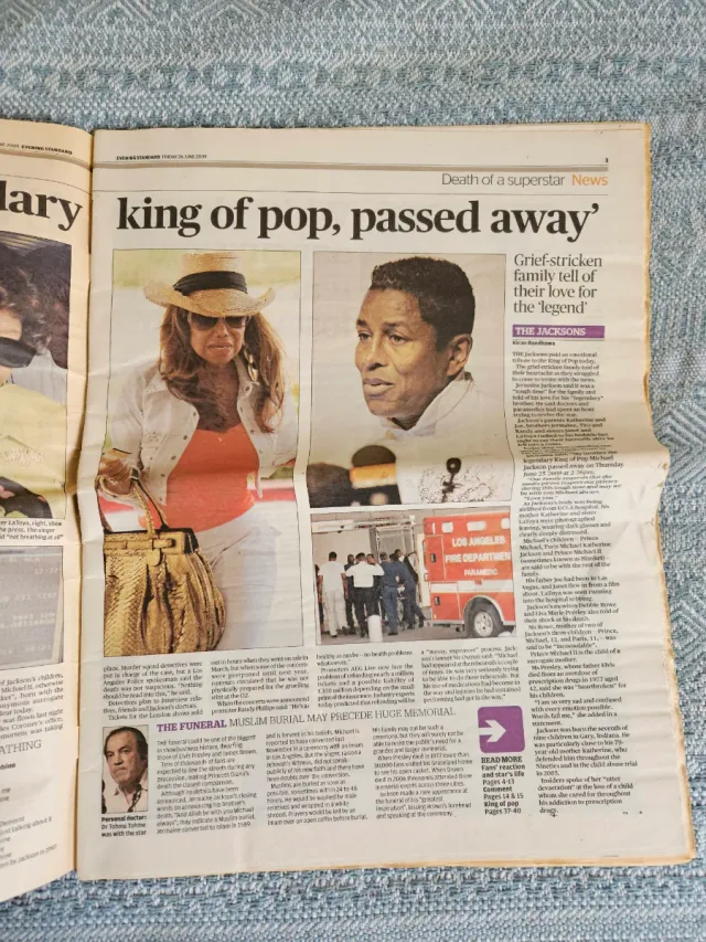 Periódico London Evening Standard Michael Jackson