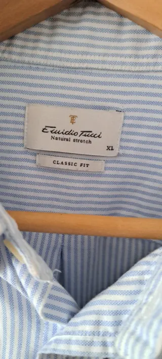 Camisa Emidio Tucci Rayas Azul Talla XL
