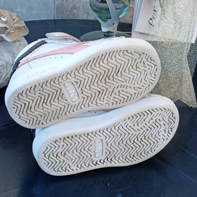 Scarpe Diadora bimba tg 21 bianche rosa