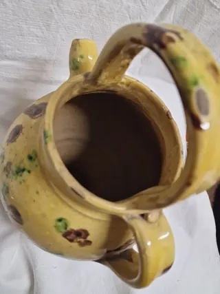 Brocca terracotta maiolicata Sec. XIX H. 28