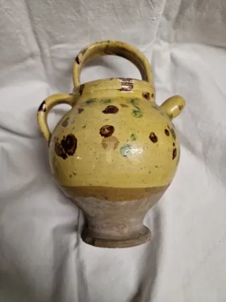 Brocca terracotta maiolicata Sec. XIX H. 28