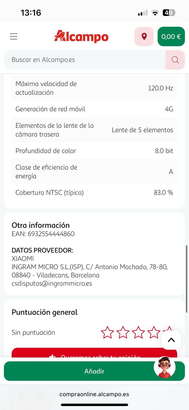 Xiaomi Redmi 15C 128GB Negro