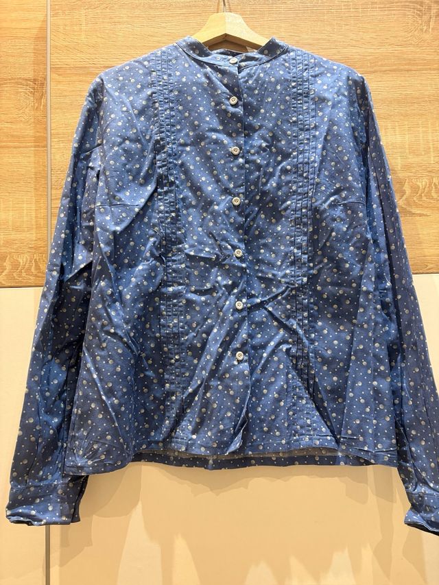 Blusa Mujer Azul con Lunares