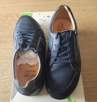 Ganter Scarpe Uomo Pelle Tg 40,5 41 Pianta Larga