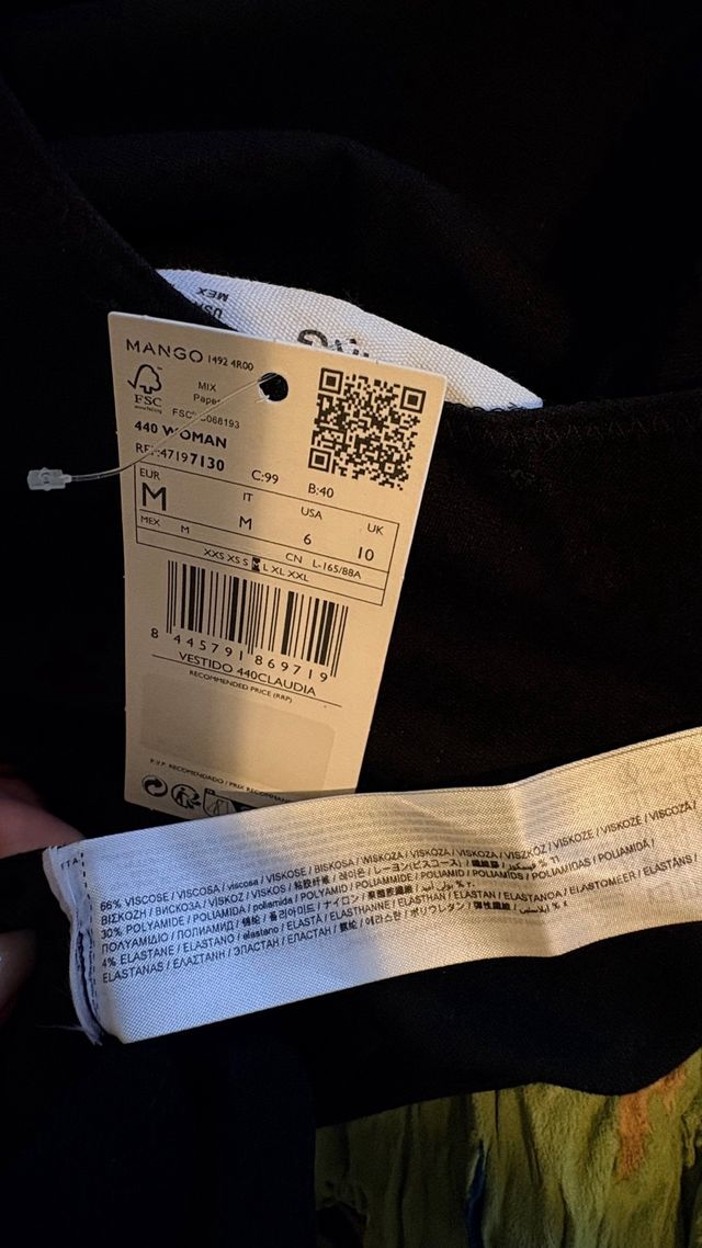 Vestido Mini Negro Mango