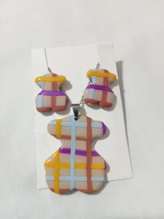 Pendientes y collar arcilla polimérica