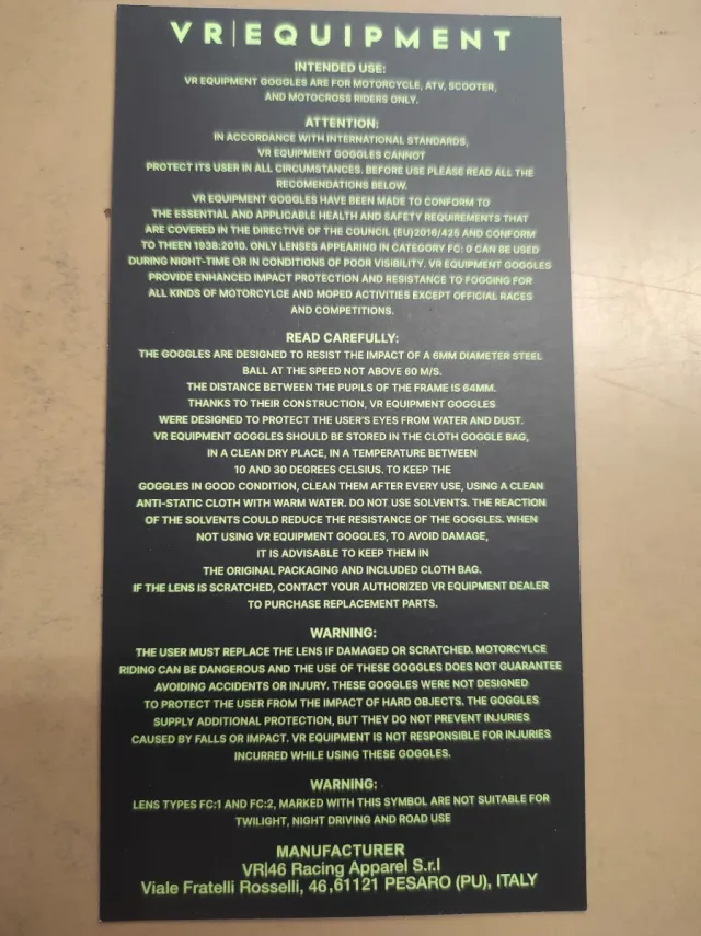 Occhiali Valentino Rossi VR46 Racing MX