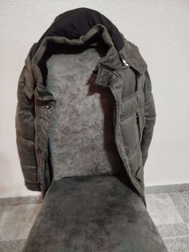 Parka efecto ante gris Zara Talla L
