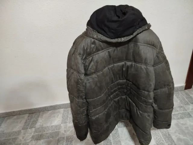 Parka efecto ante gris Zara Talla L