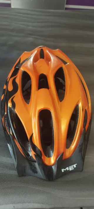 Casco Bicicleta MET Naranja Negro