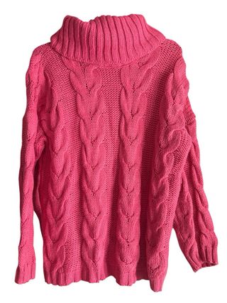 Jersey Fucsia Cuello Alto Trenzado Talla Única