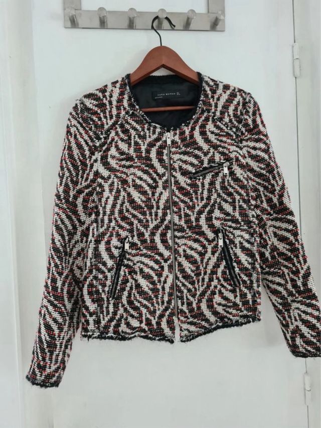 Chaqueta Zara Tweed Estampada