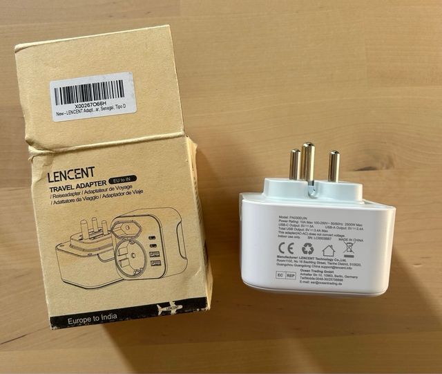 Adaptador de viaje LENCENT plegable