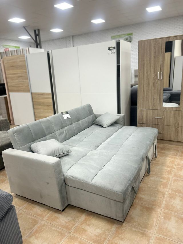 Sofá cama moderno + chaise longue NUEVO