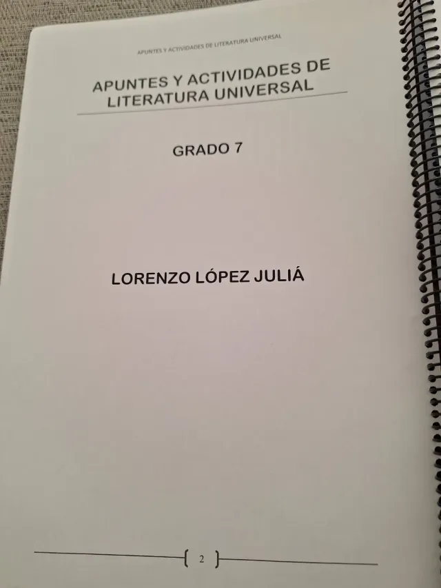 Apuntes Literatura Universal von actividades
