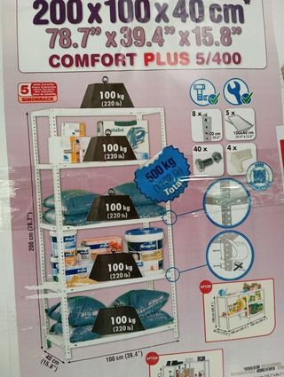 Scaffale metallico a 5 ripiani